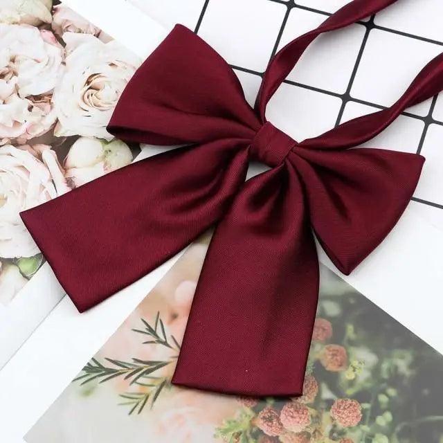 Stylish Colorful Women‘s Shirts Bowtie Ladies Girl School Wedding Party Bowtie For Women  Adjustable Pre-tied Solid Color Handmade Bowties for Women