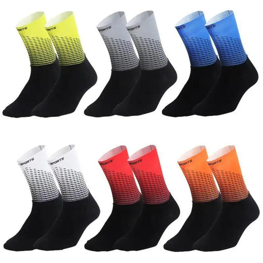 Stylish Fabric Cycling Socks Compression Anti Slip  Breathable Sport Socks For Men And Women  Functional Sports Athletics Breathable Socks