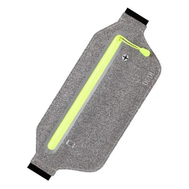 Stylish Hidden Waist Bag Sports Phone Men's Belt Bag Ultra-Thin Waterproof Mini Fanny Pack Black Reflective Runners Belt Jogging Pocket Belt