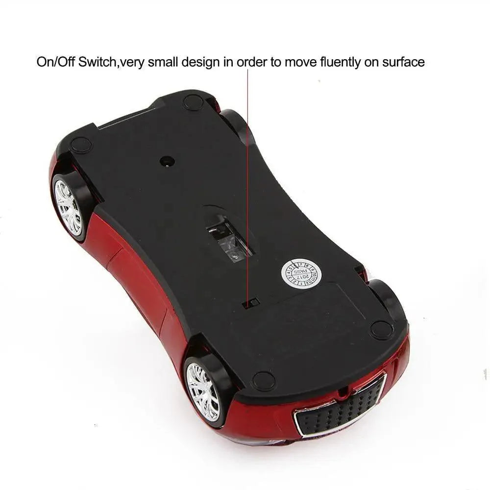 Stylish Wireless Computer Car Shape Mouse Mini 3D Ergonomic PC Gamer Mouse Retro Optical Mice 1600 DPI USB Receiver Suitable for PC/Computer/Laptop