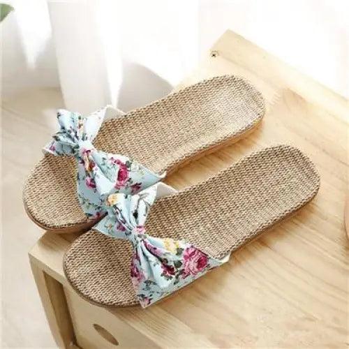 Stylish Women Flax Slippers Casual Summer Flower Elegant Fashion Slippers For Womens