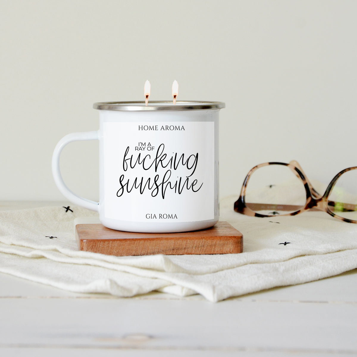 16oz Reusable Metal Candle Mug Scented Candle With Custom Label Color Option