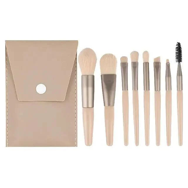 Super Luxury Quality Amazing 8Pcs Mini Travel Portable Soft Makeup Brushes Set Cosmetic Powder Eye Shadow Foundation Blush Blending Beauty Make Up Brush Tool