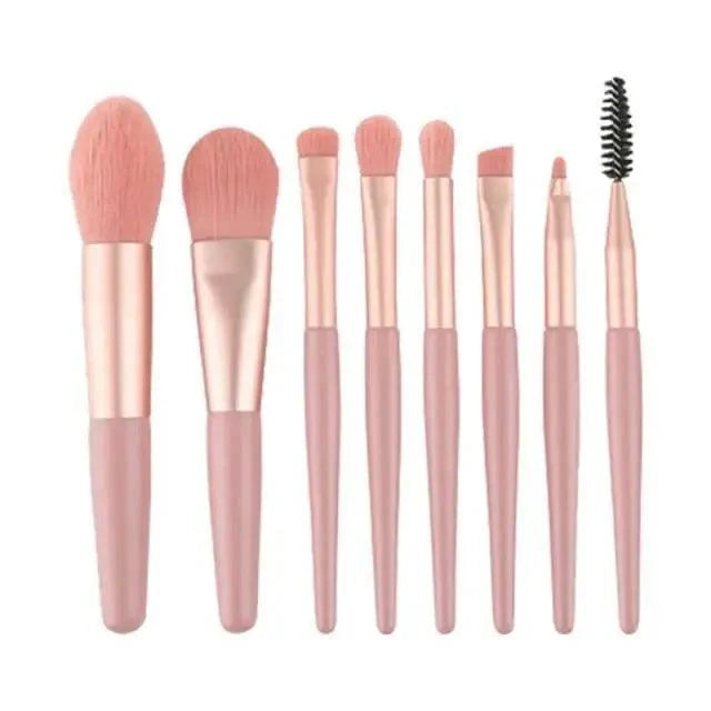 Super Luxury Quality Amazing 8Pcs Mini Travel Portable Soft Makeup Brushes Set Cosmetic Powder Eye Shadow Foundation Blush Blending Beauty Make Up Brush Tool