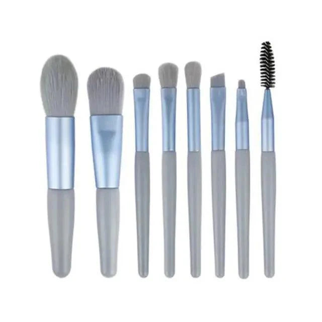 Super Luxury Quality Amazing 8Pcs Mini Travel Portable Soft Makeup Brushes Set Cosmetic Powder Eye Shadow Foundation Blush Blending Beauty Make Up Brush Tool