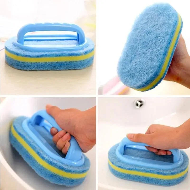 Super Quality Kitchen Cleaning Bathroom Toilet Kitchen Glass Wall Cleaning Bath Brush Handle Sponge Bath BottomBathtub Cleaning Tools