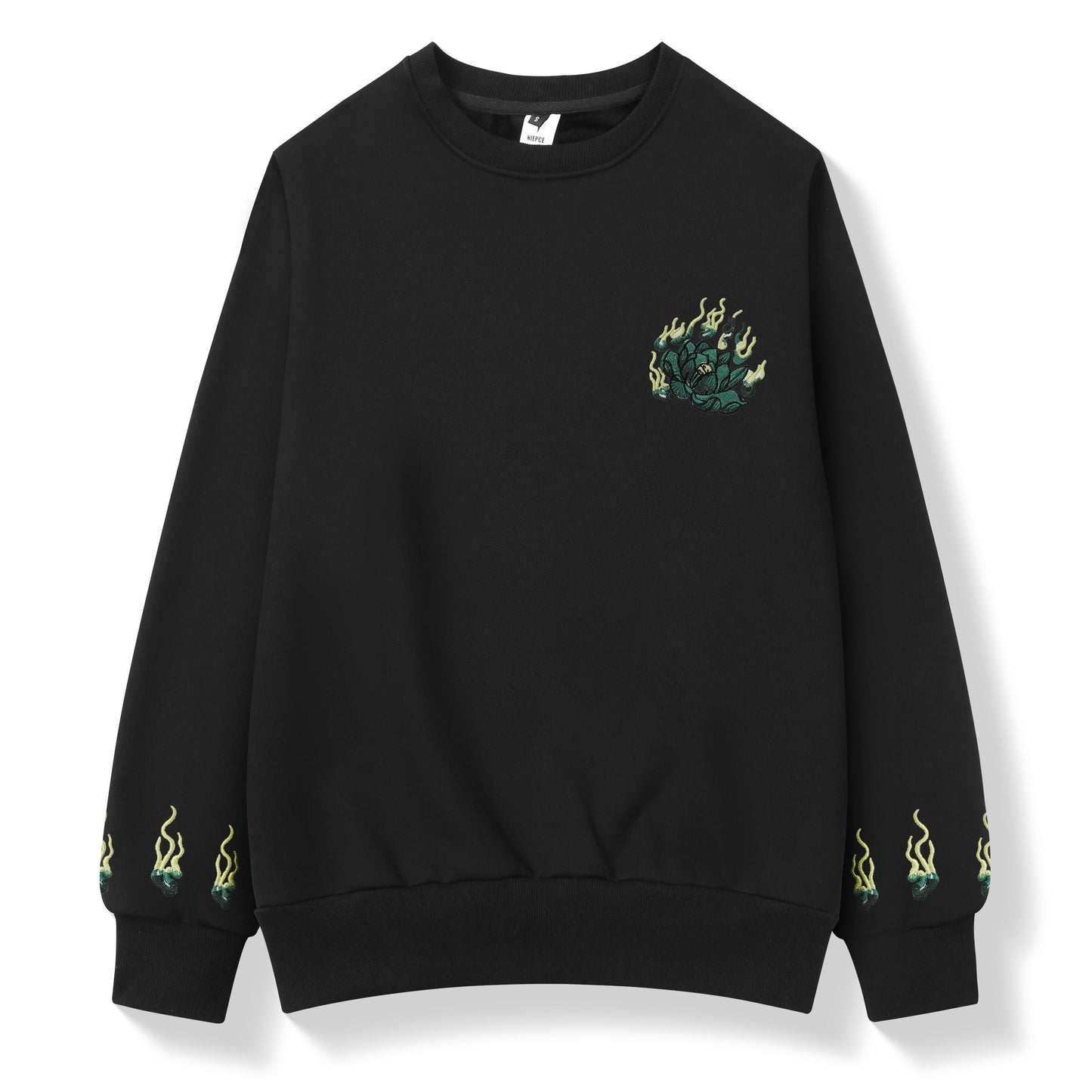 SW9007 Smaragdgrüner Kirin Stickpullover