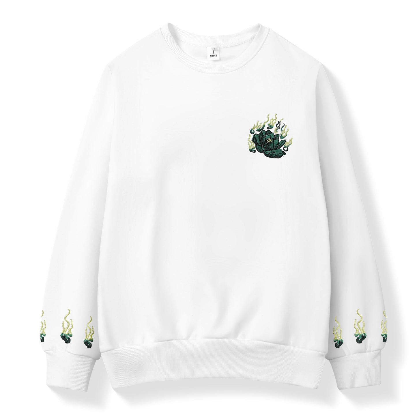 SW9007 Smaragdgrüner Kirin Stickpullover