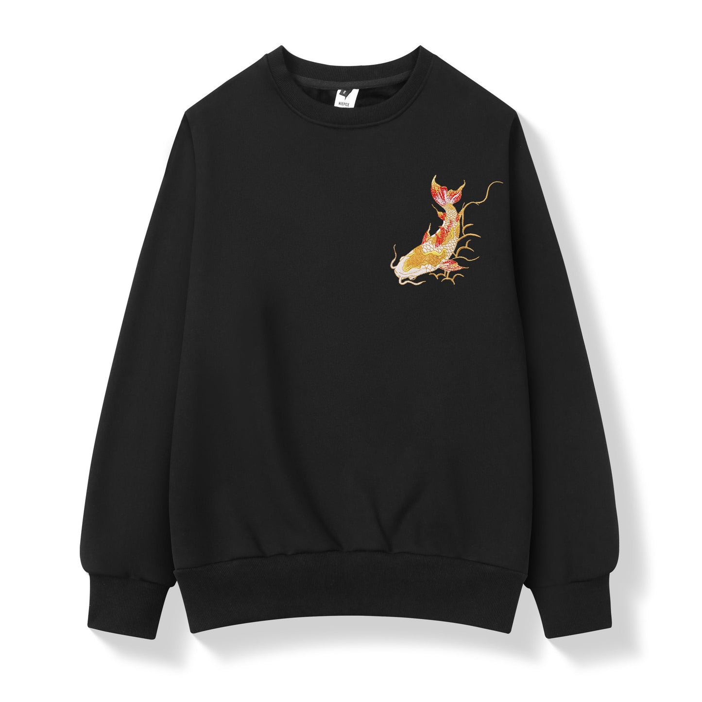 SW9013 Goldener Koi-Fisch bestickter Pullover