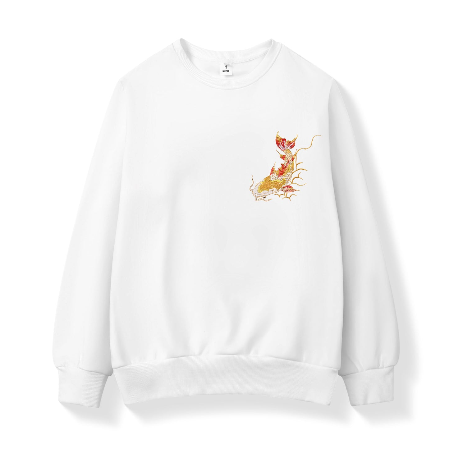 SW9013 Goldener Koi-Fisch bestickter Pullover