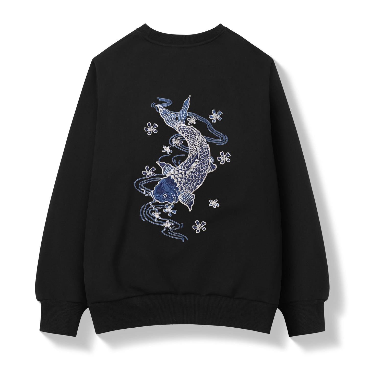 Pull brodé carpe koï bleu SW9015