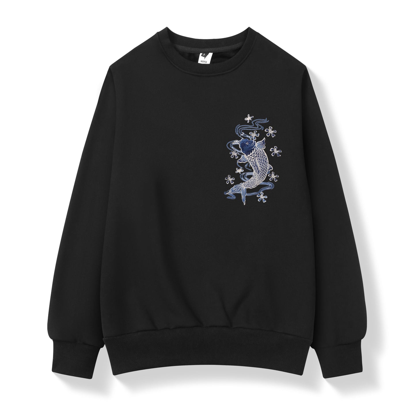 Pull brodé carpe koï bleu SW9015