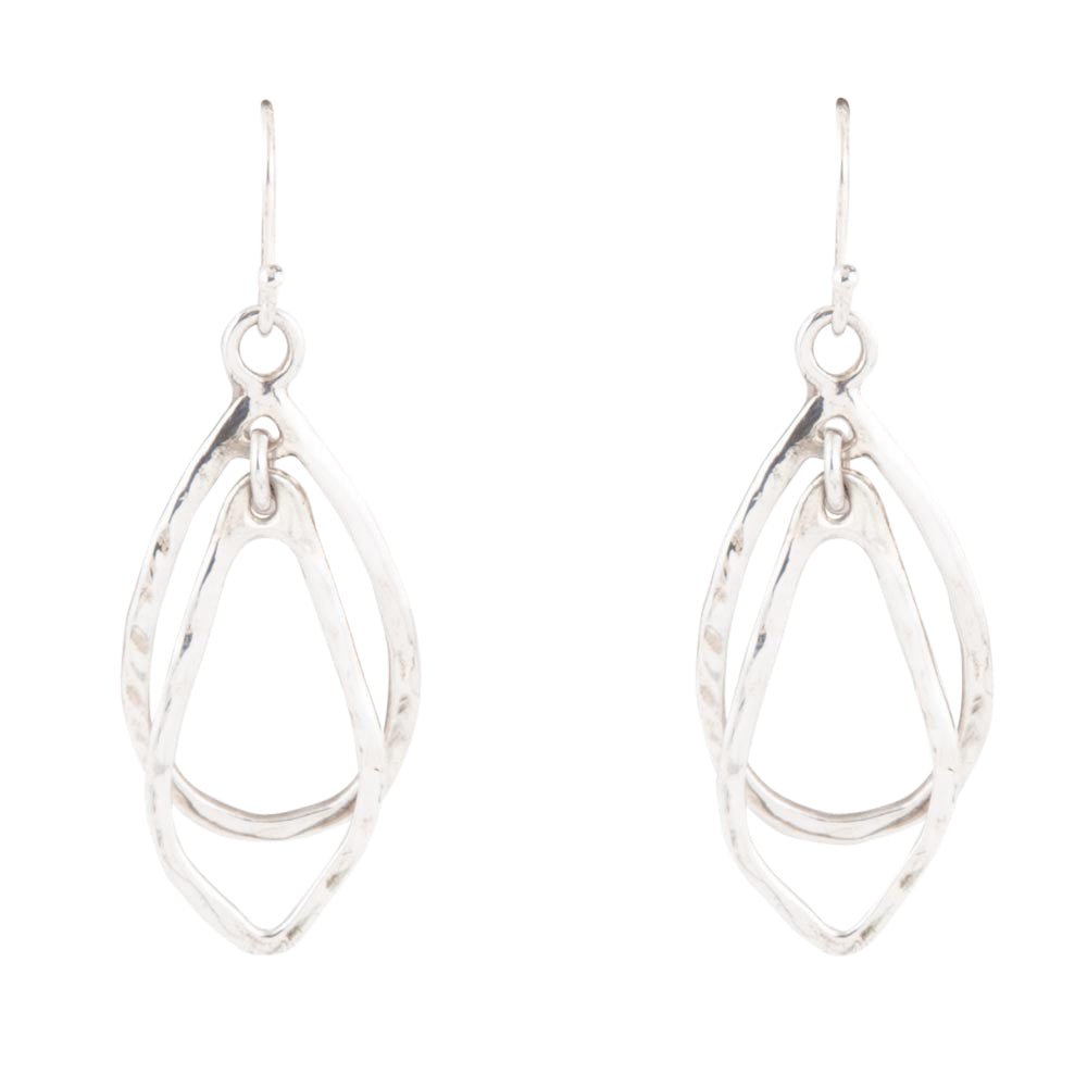 Boucles d'oreilles pendantes en argent sterling torsadé