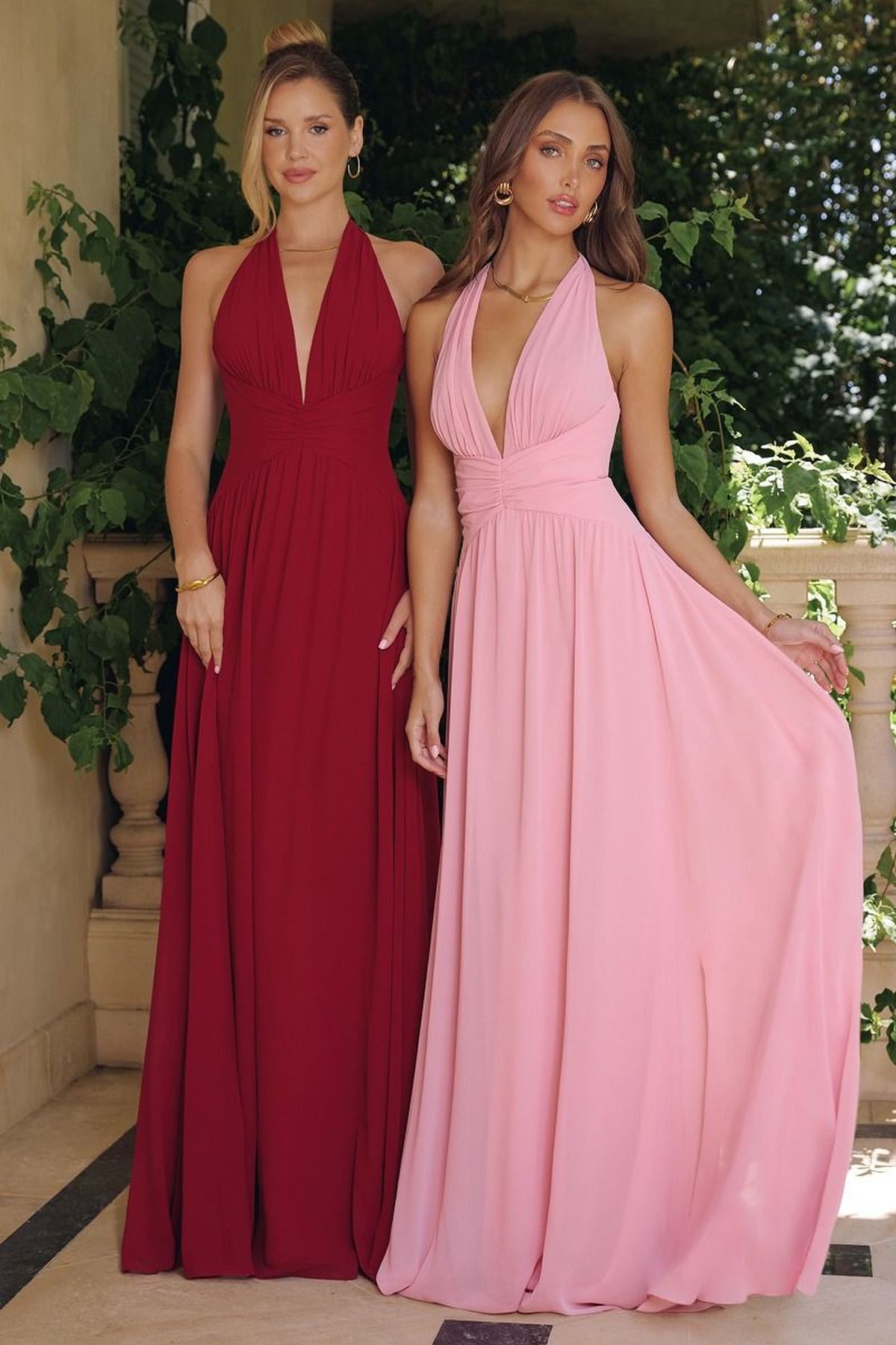Amoris T715 Halter Neck Chiffon A-Line Gown