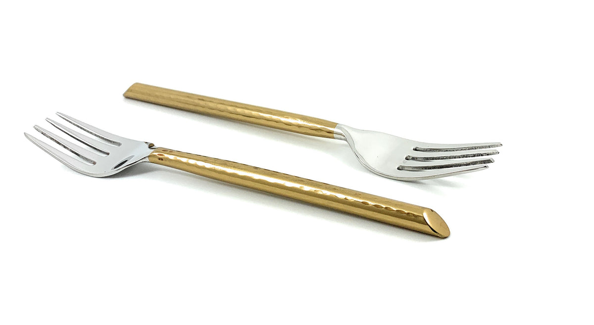 Dinner Forks Gold Stainless Steel Flatware Set of 6