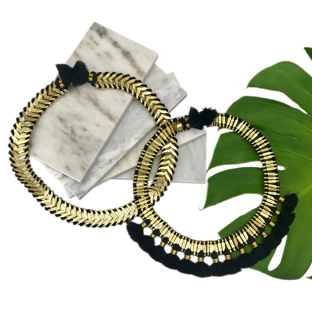 Quasten-Halskette Boho Statement Tempel-inspiriert Baumwollquaste
