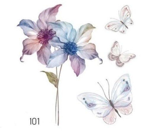 Temporary 3D Rose Flower Tattoos Sticker Body Art Tattoo Sticker Waterproof Luxury Tattoo Rose Lotus Flower Fashion Sticker For Womens