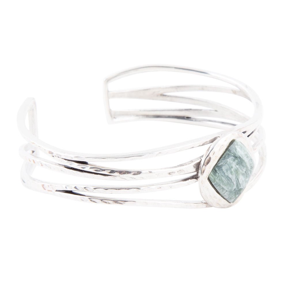 Terra Green Seraphinit und Sterlingsilber Manschettenarmband
