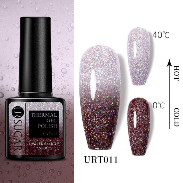 Thermal Shiny Nail Polish Change Color Effect Gel UV Semi Permanent Stylish Three Layer Effect For Womens