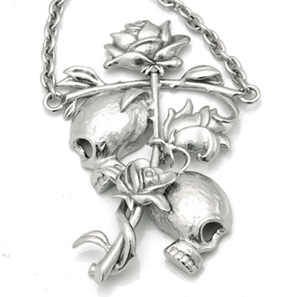 Totenkopf-und-Rosen-Halskette „Til Death“ Gotischer Paarschmuck
