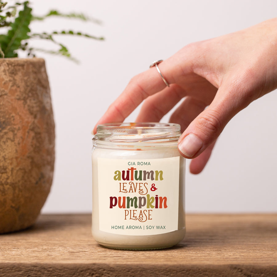 Bougie citrouille épicée grillée Cire de soja Tarte à la citrouille parfum d'automne