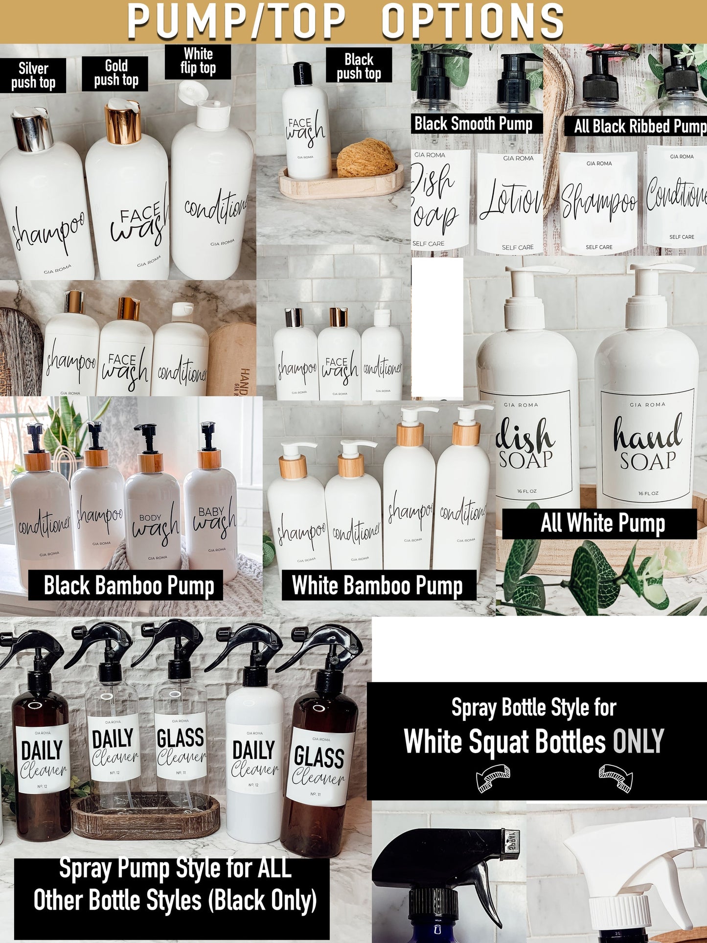 16oz Braune Plastikflasche Weißes Etikett Nachfüllbarer Apothekenbehälter