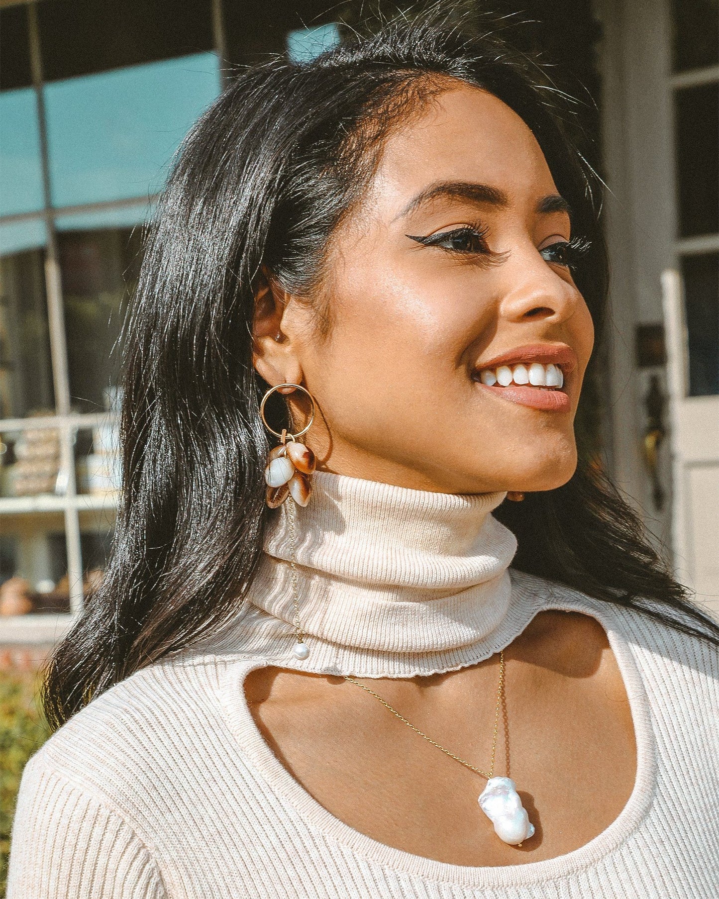 Boucles d'oreilles pendantes écaille de tortue style bohème légères