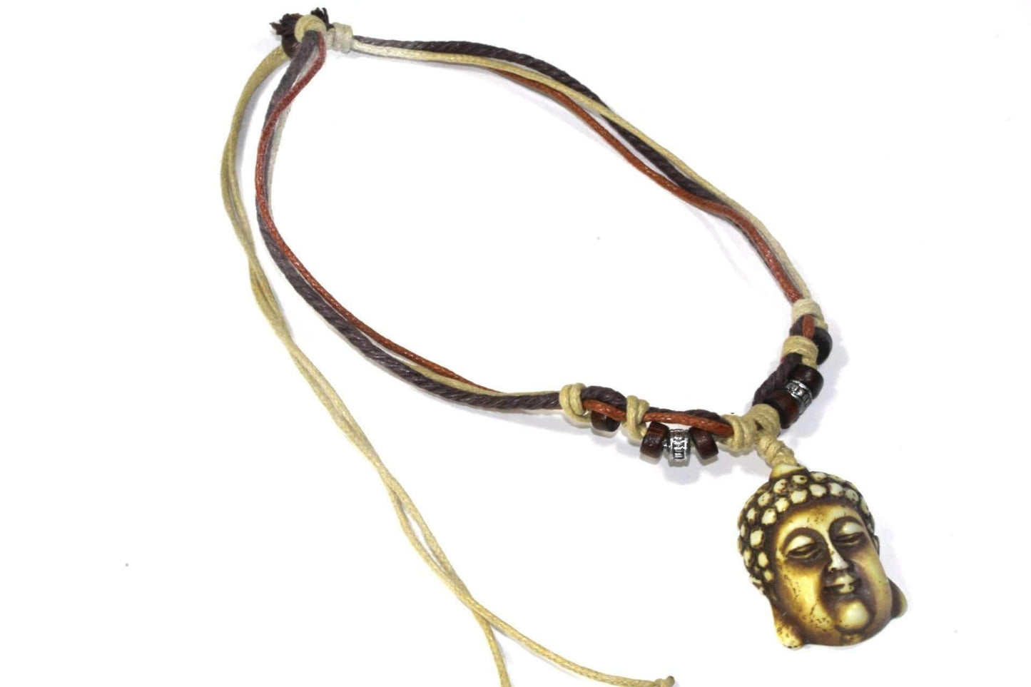 Trendige Buddha-Boho-Halskette mit verstellbarem Kordelanhänger