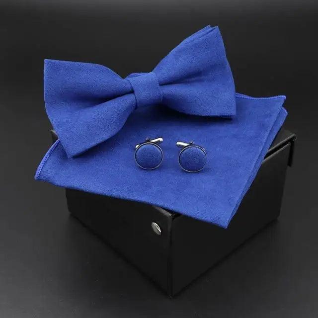Trendy Tiny Dots Print Bowtie With Pocket Square And Cufflinks Set For Men Retro  Butterfly Party Wedding Bowties Without Box Stylish Ties Gift