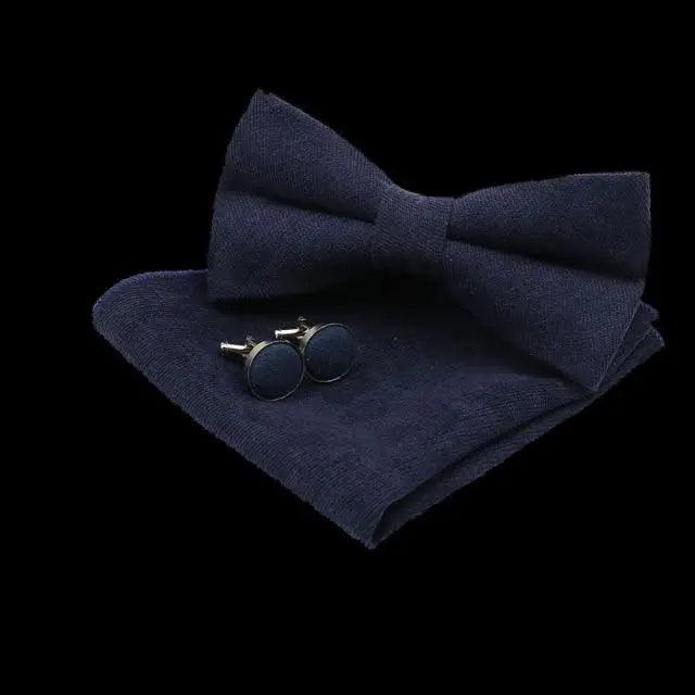 Trendy Tiny Dots Print Bowtie With Pocket Square And Cufflinks Set For Men Retro  Butterfly Party Wedding Bowties Without Box Stylish Ties Gift
