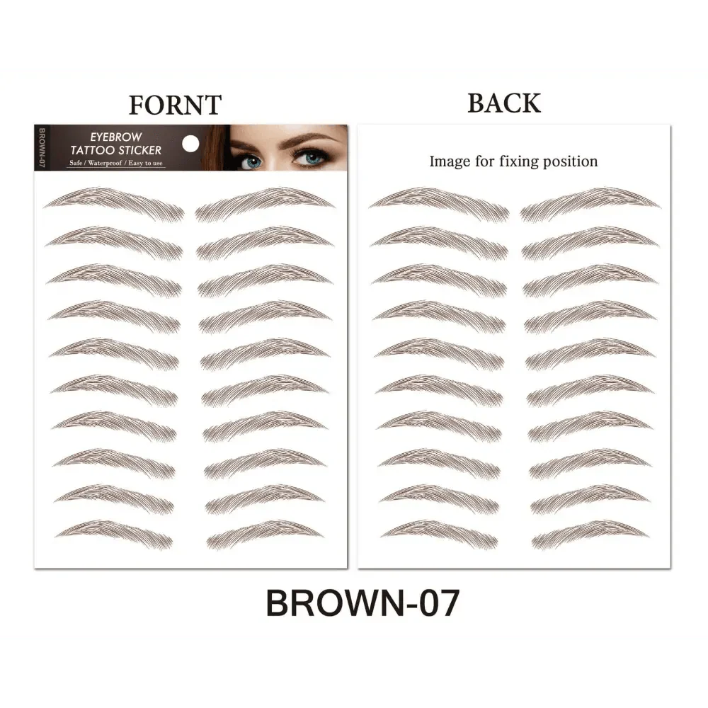 Trendy Waterproof  1 Piece Hair-liked Authentic Eyebrow Tattoo Sticker Waterproof Cosmetics Long Lasting Makeup False Eyebrows Stickers