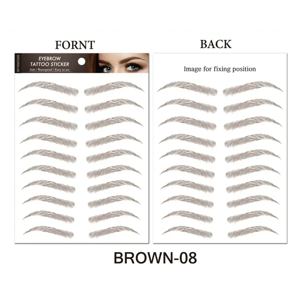 Trendy Waterproof  1 Piece Hair-liked Authentic Eyebrow Tattoo Sticker Waterproof Cosmetics Long Lasting Makeup False Eyebrows Stickers