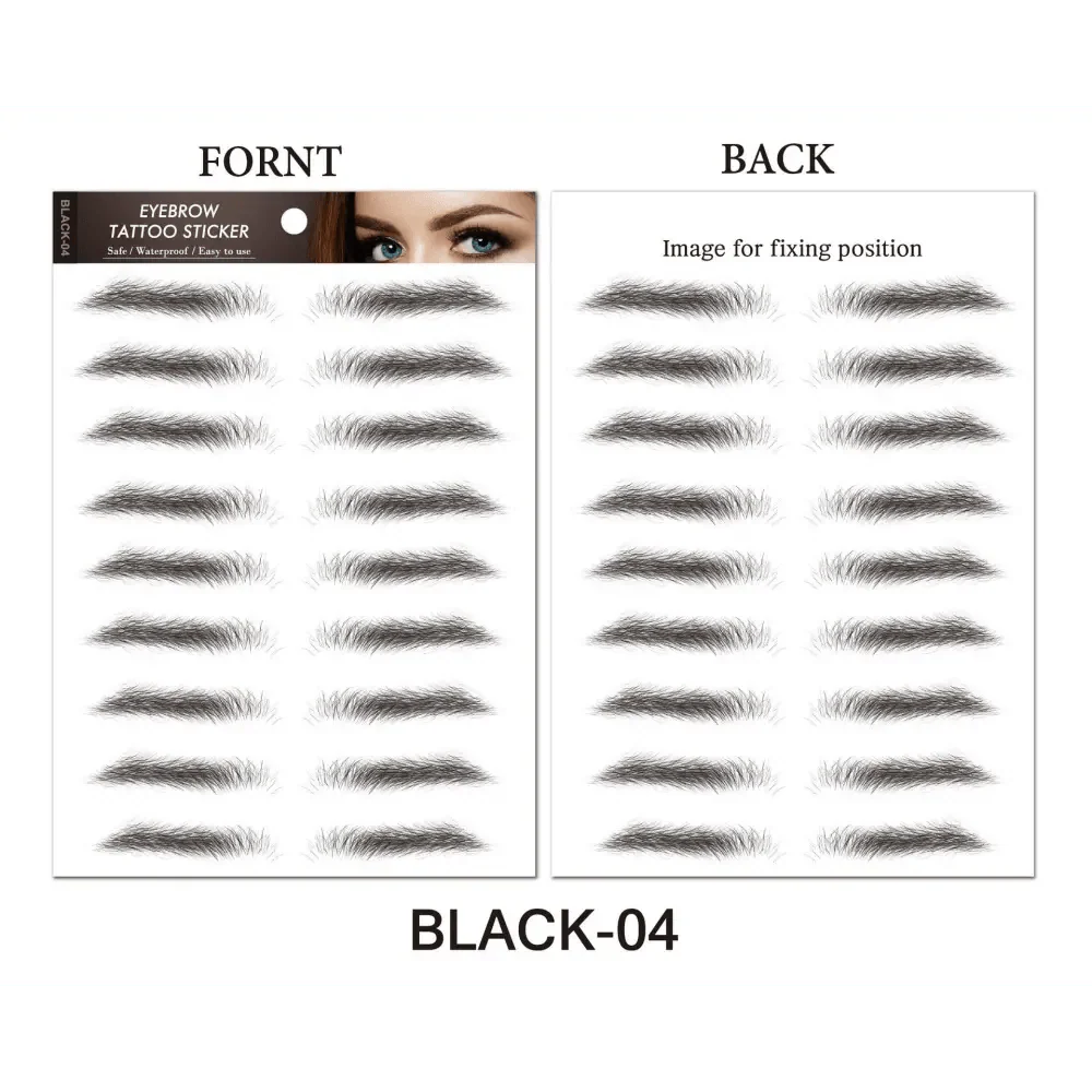 Trendy Waterproof  1 Piece Hair-liked Authentic Eyebrow Tattoo Sticker Waterproof Cosmetics Long Lasting Makeup False Eyebrows Stickers