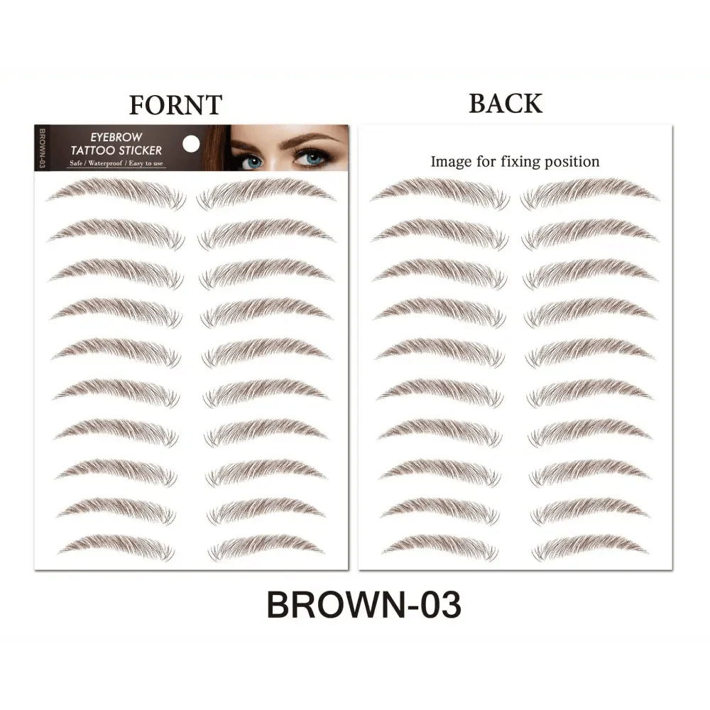 Trendy Waterproof  1 Piece Hair-liked Authentic Eyebrow Tattoo Sticker Waterproof Cosmetics Long Lasting Makeup False Eyebrows Stickers