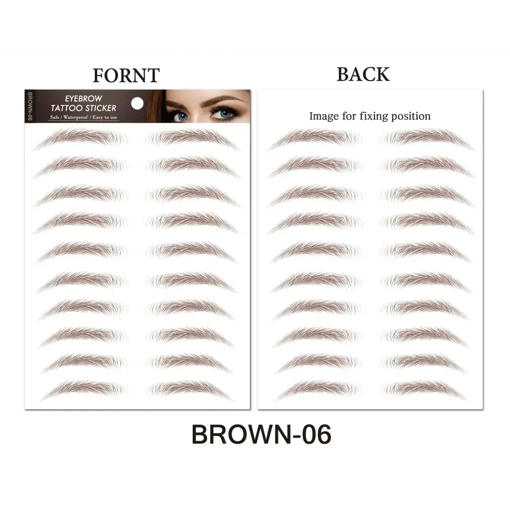 Trendy Waterproof  1 Piece Hair-liked Authentic Eyebrow Tattoo Sticker Waterproof Cosmetics Long Lasting Makeup False Eyebrows Stickers