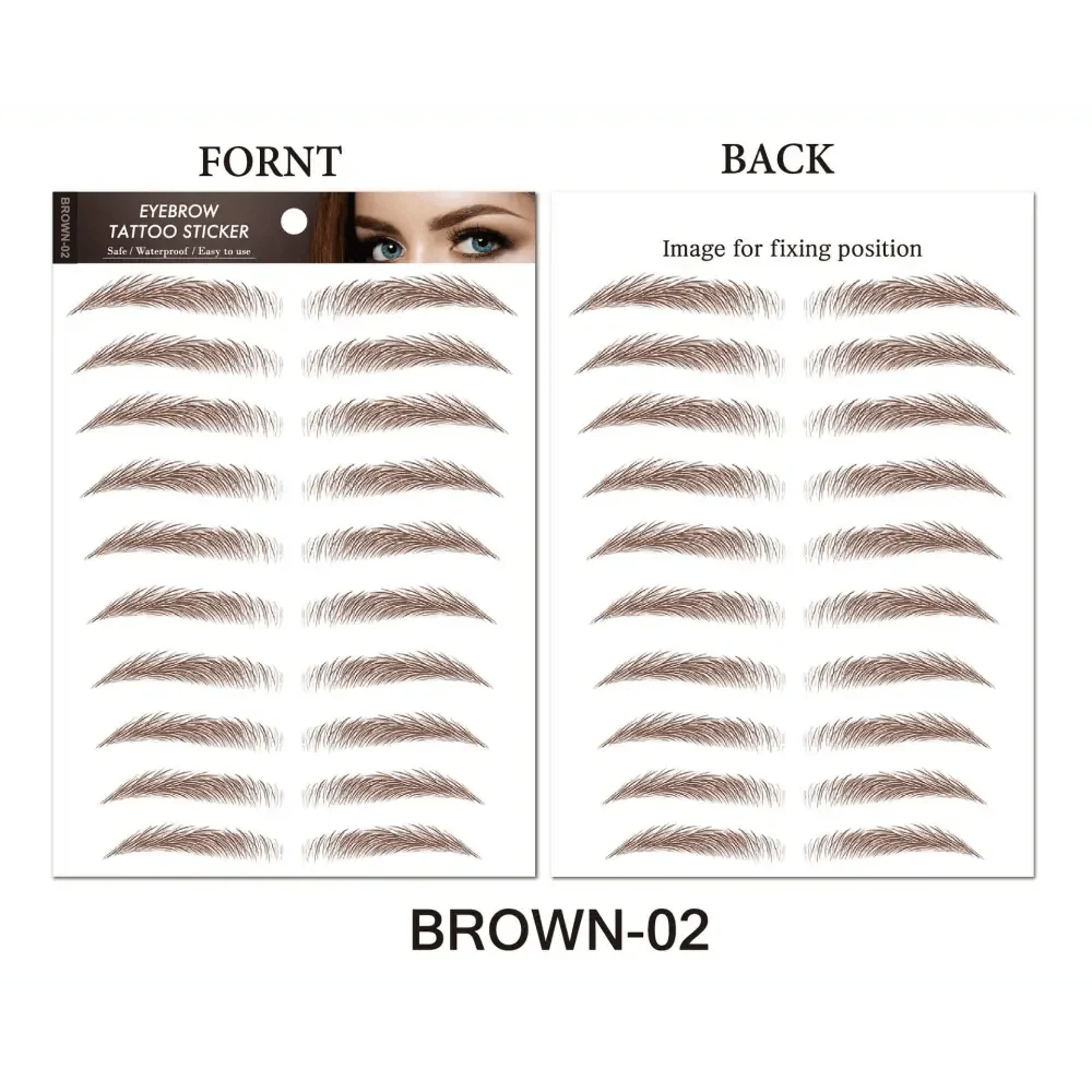 Trendy Waterproof  1 Piece Hair-liked Authentic Eyebrow Tattoo Sticker Waterproof Cosmetics Long Lasting Makeup False Eyebrows Stickers