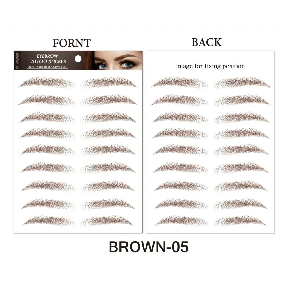Trendy Waterproof  1 Piece Hair-liked Authentic Eyebrow Tattoo Sticker Waterproof Cosmetics Long Lasting Makeup False Eyebrows Stickers