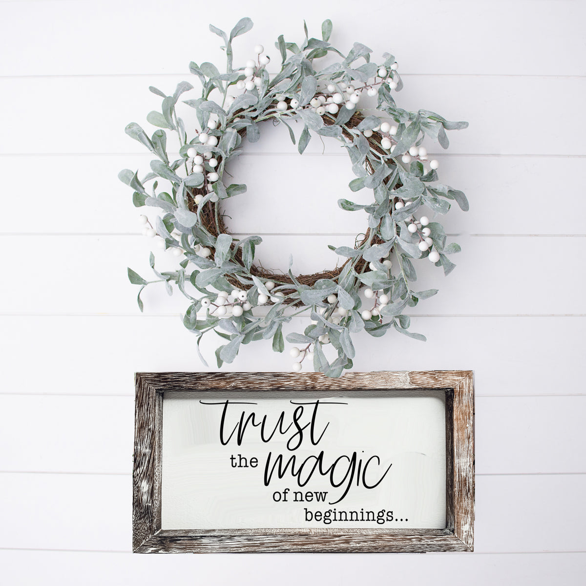 Panneau inspirant rustique en bois « La magie des nouveaux départs » Cadeau de décoration d'intérieur