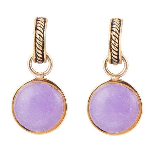Boucles d'oreilles pendantes dorées à quartz violet Tucson Charm