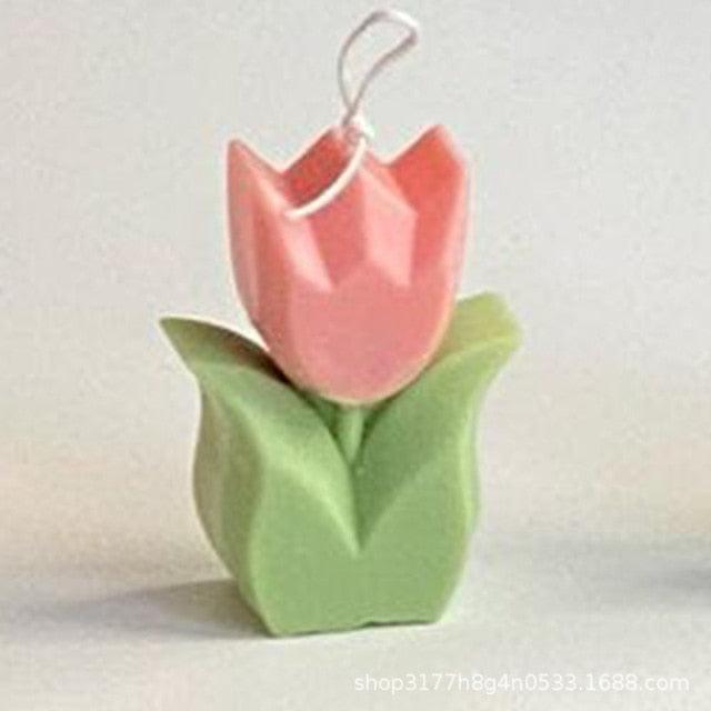 Tulip Candle Aroma Decoration Wedding Souvenir Birthday Gift Decoration Candles Handmade Delicate Tulip Flower Shape Candle  Perfect for Birthday Party Wedding Spa Home Decor