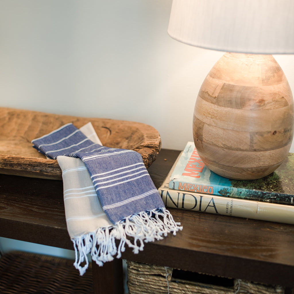 Turkish Cotton Hand Towel 36x22 Quick-Dry Absorbent Kitchen Bathroom With Fringe, 6 Colors