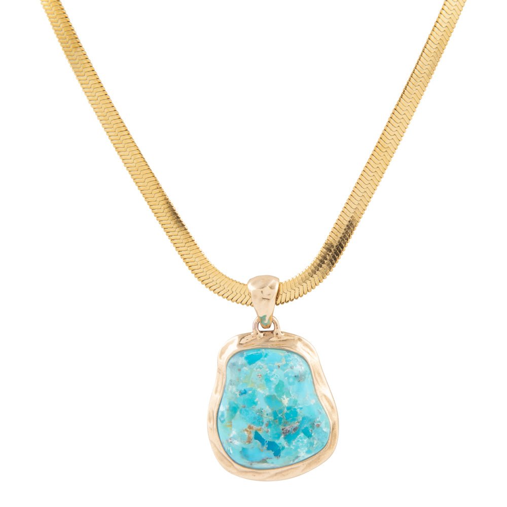 Turquoise Baron Snake Chain Pendant Necklace