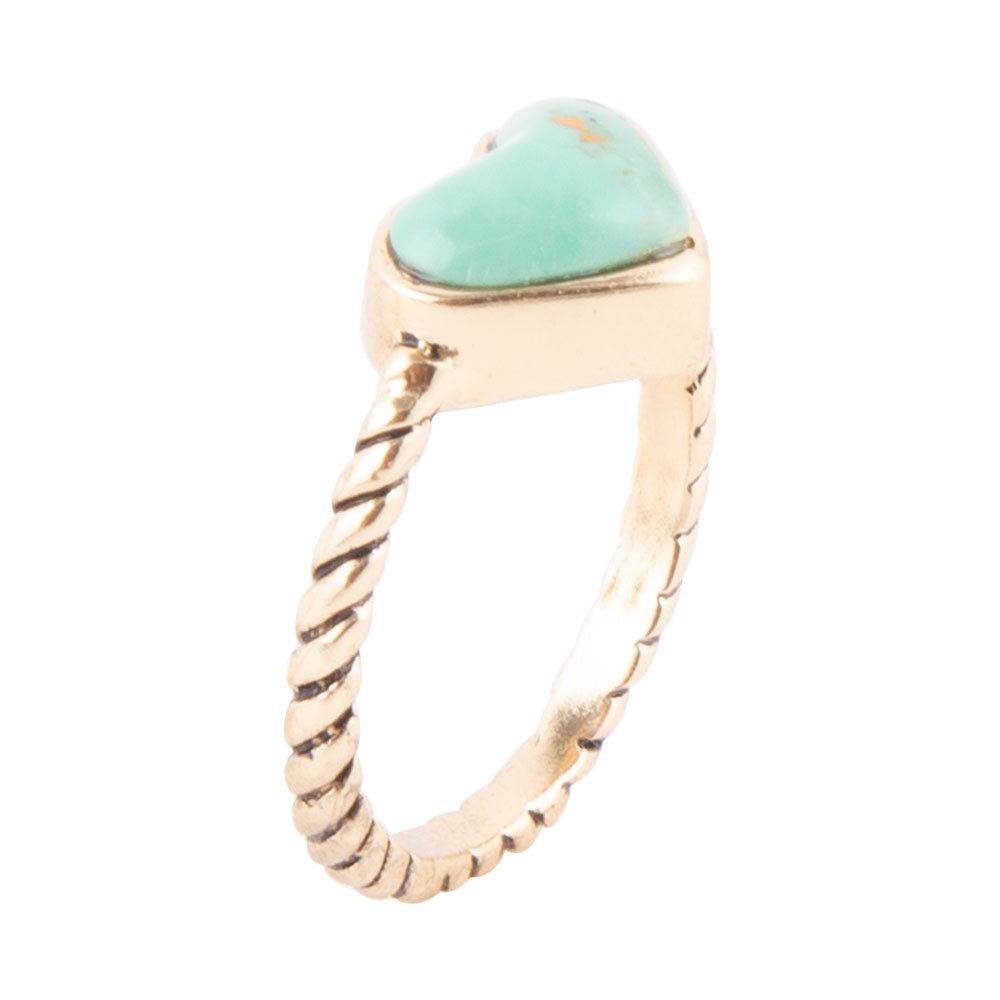Seil Mein Herz Blauer Türkis- und Goldring