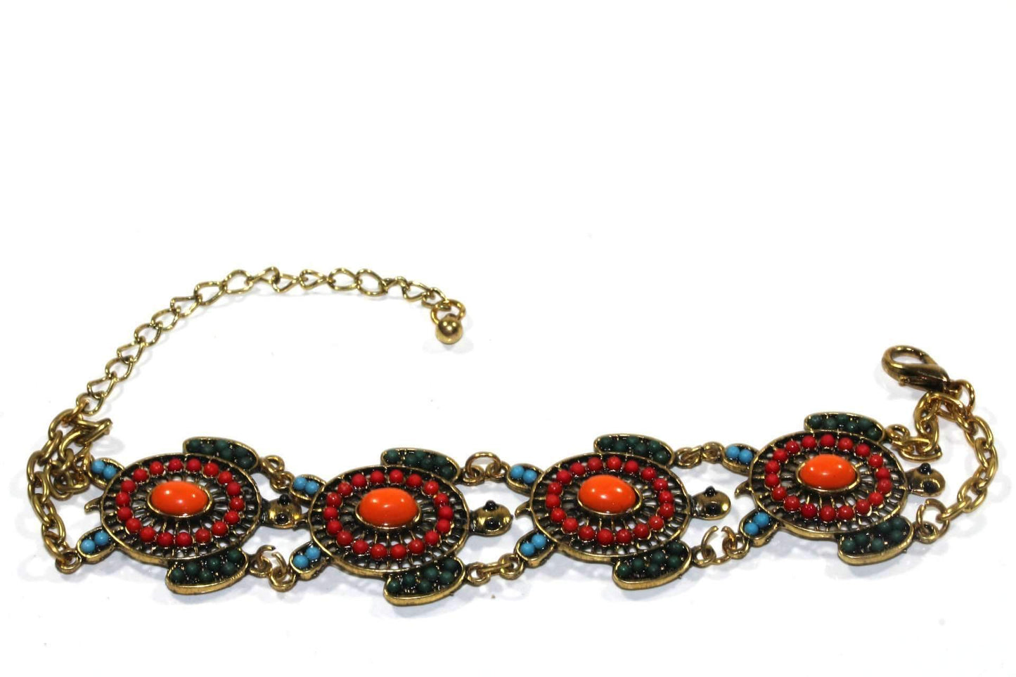 Schildkröten-Perlenarmband Bunter Anhänger Sommer Schmuck
