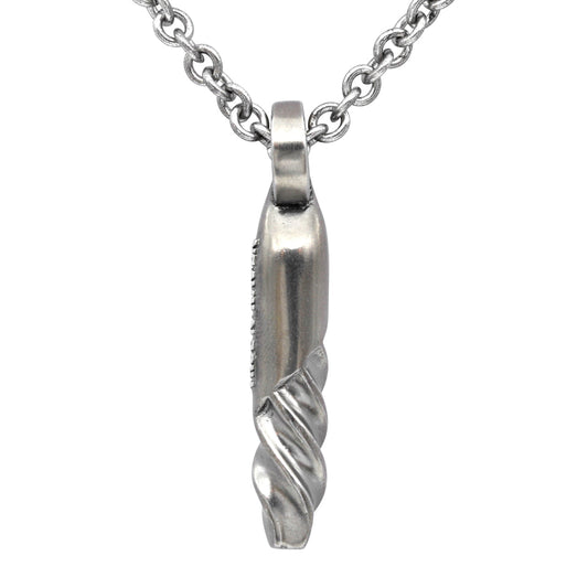 Collier torsadé en acier inoxydable avec pendentif pour homme