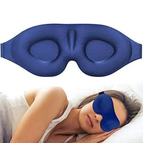 Unique 3D Contoured Cup Blindfold Concave Molded Night Sleep Mask Upgraded Eye Cover With Adjustable Strap Eye Pillow Soft Comfy Eye Shade For Nap Travel Night Shift