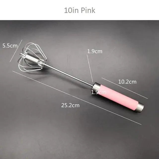 Unique Design Semi-automatic Egg Beater 304 Stainless Steel Egg Whisk Manual Hand Mixer Self Turning Egg Stirrer Kitchen Accessories Egg Tools
