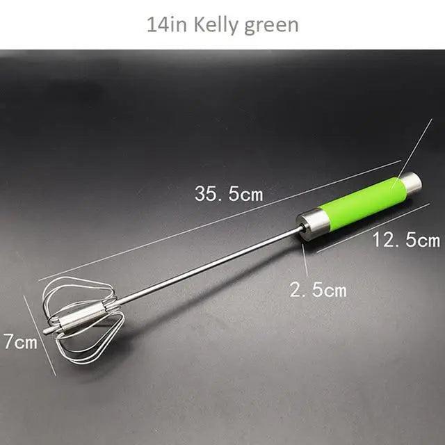 Unique Design Semi-automatic Egg Beater 304 Stainless Steel Egg Whisk Manual Hand Mixer Self Turning Egg Stirrer Kitchen Accessories Egg Tools