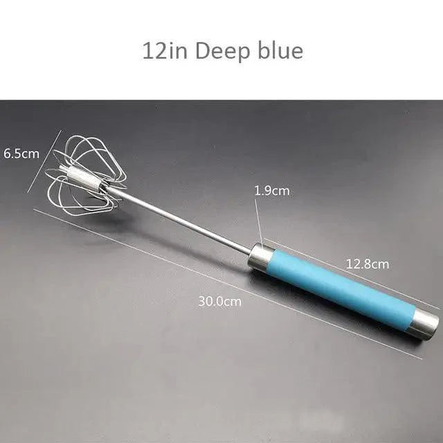 Unique Design Semi-automatic Egg Beater 304 Stainless Steel Egg Whisk Manual Hand Mixer Self Turning Egg Stirrer Kitchen Accessories Egg Tools