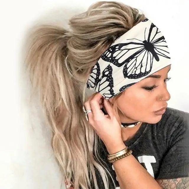 Unique Design Women's Summer Hair Bands Print Headband Stylish Cross Turban Bandanas Hair Accessories Headwrap Headwear Gift